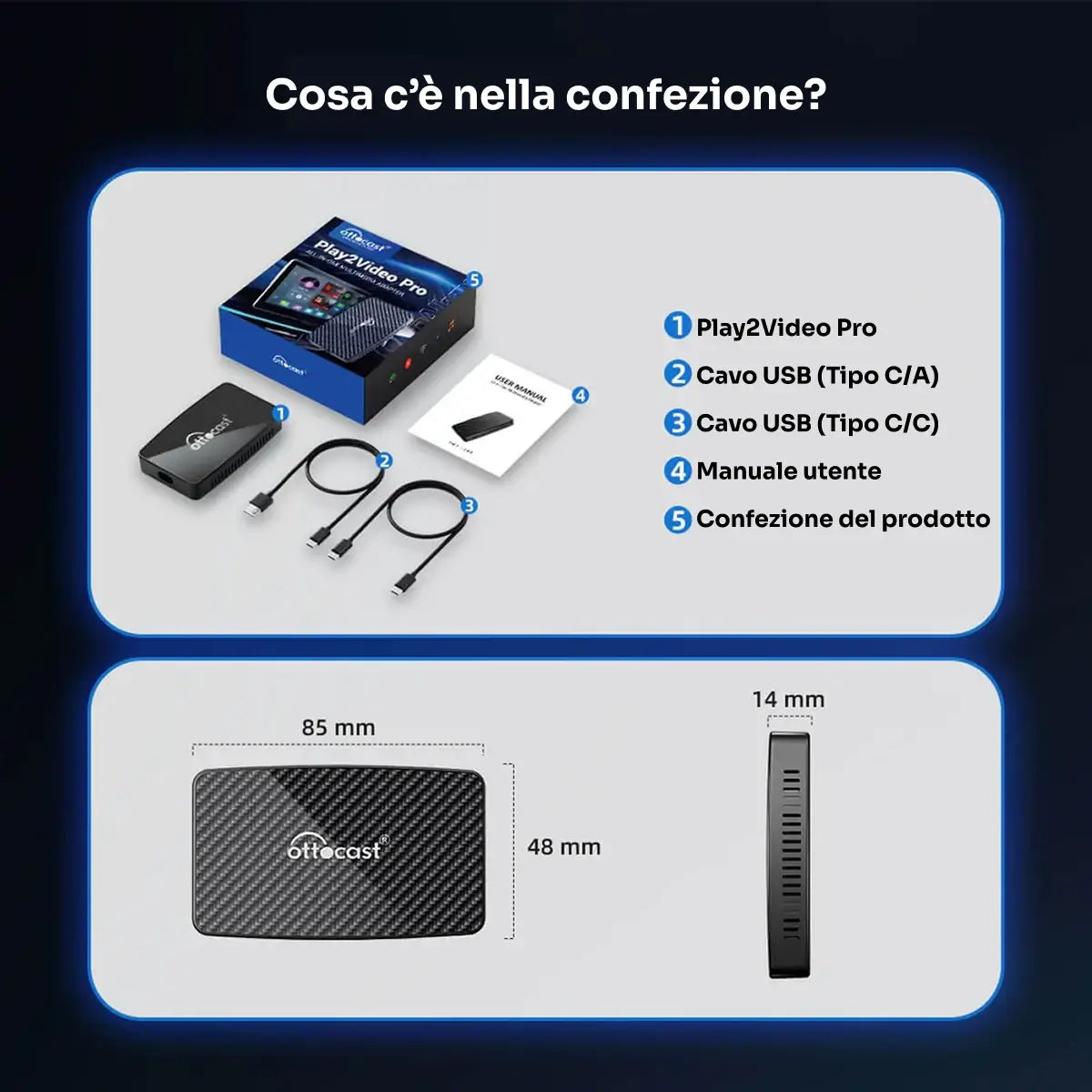 OttoCast 2025 - Netflix / YouTube / TV / Amazon Prime / Apple Carplay / Android Auto - e molto altro ancora nella tua auto!